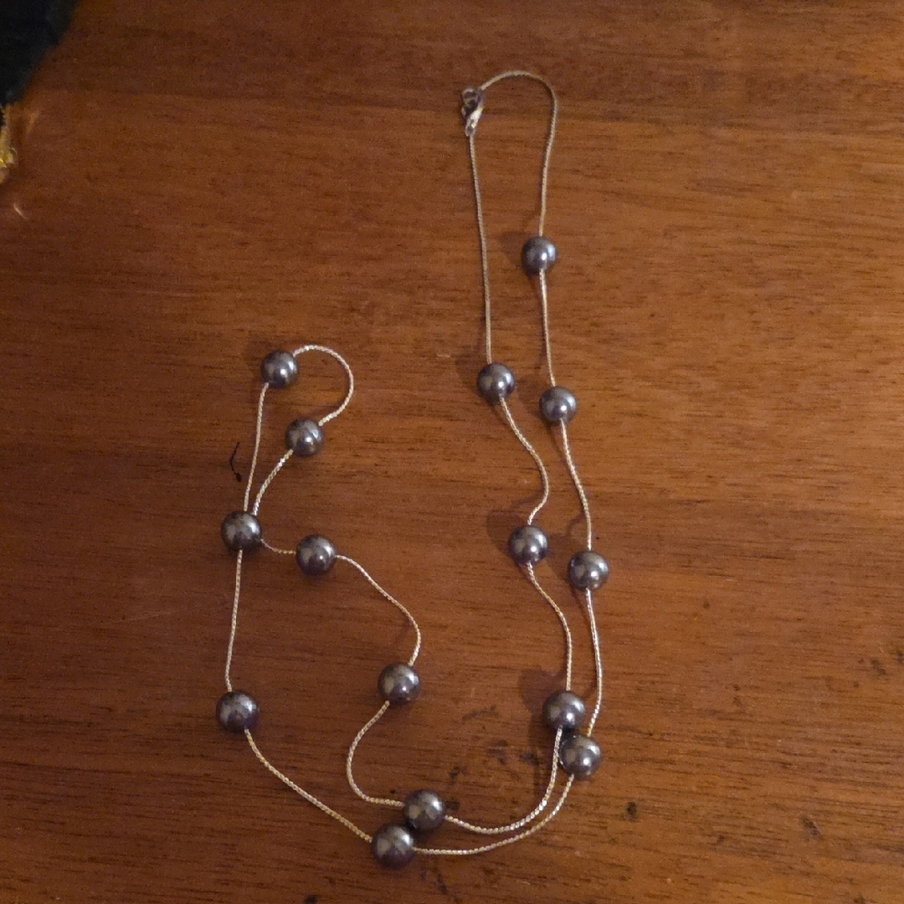 Elegant Silver Pearl Necklace